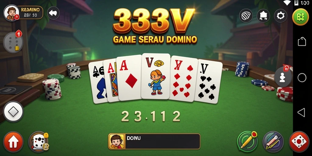 Tampilan gameplay seru dari permainan Domino 333V.