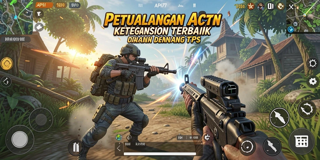 Tangkapan layar gameplay API77 menampilkan aksi menegangkan di arena pertempuran.