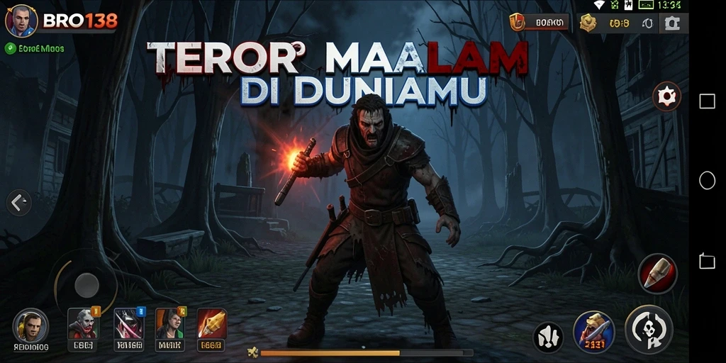 Tangkapan layar gameplay BRO138 menampilkan suasana gelap yang mendebarkan.