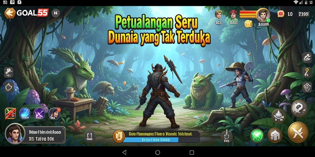 Screenshot menampilkan aksi menarik di dunia petualangan GOAL55.