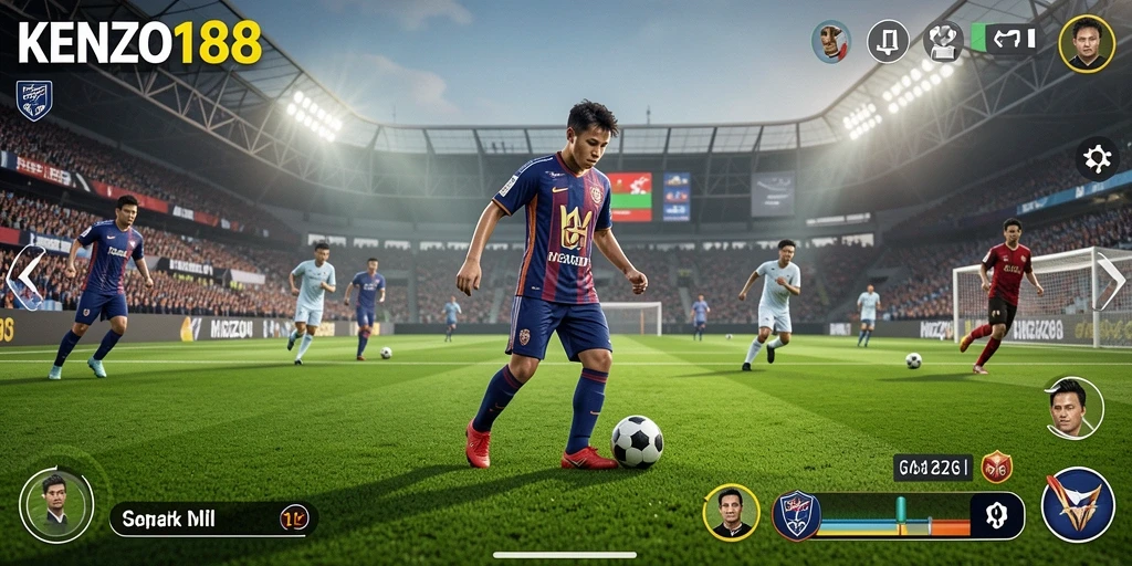 Tampilan gameplay seru di KENZO188 dengan aksi sepenuh lapangan.