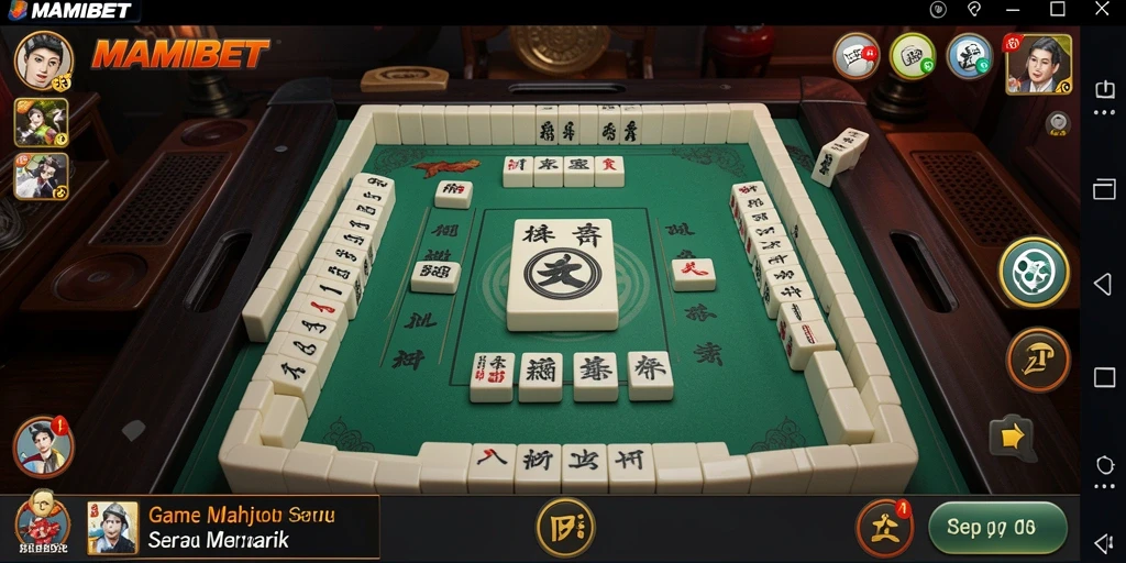 Tampilan gameplay seru MAMIBET yang penuh aksi Mahjong.