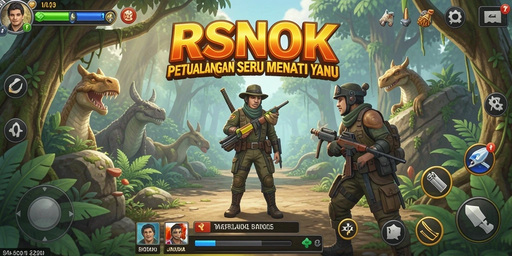 Screenshot utama RSNOK menampilkan aksi gameplay yang dinamis dan interaktif.