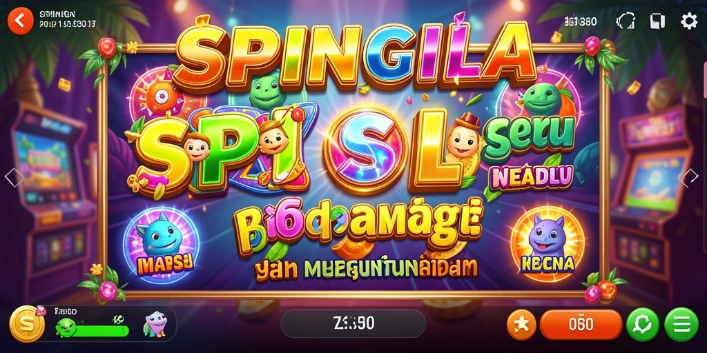 Tampilan seru gameplay SPINGILA saat memutar gulungan slot.